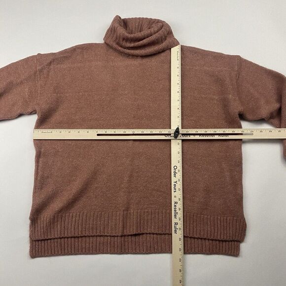 ANDREE by Unit Dusty Mauve Turtleneck Sweater Knit Dolman L/S Sz Small Stretch - Picture 2 of 9
